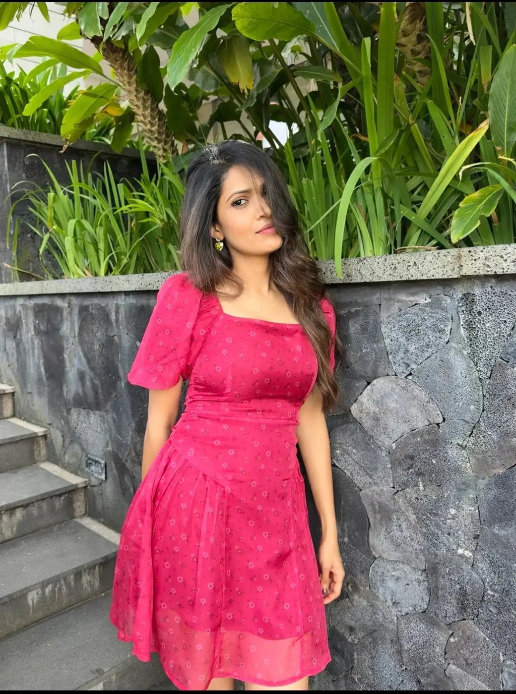 Slayberry Casual Floral Maroon Mini Dress Zumee