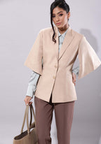 Slit Sleeves Blazer- Beige
