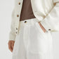 Resort Linen Drawstring Trousers Classic White - Adam Spirit