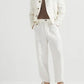 Resort Linen Drawstring Trousers Classic White - Adam Spirit