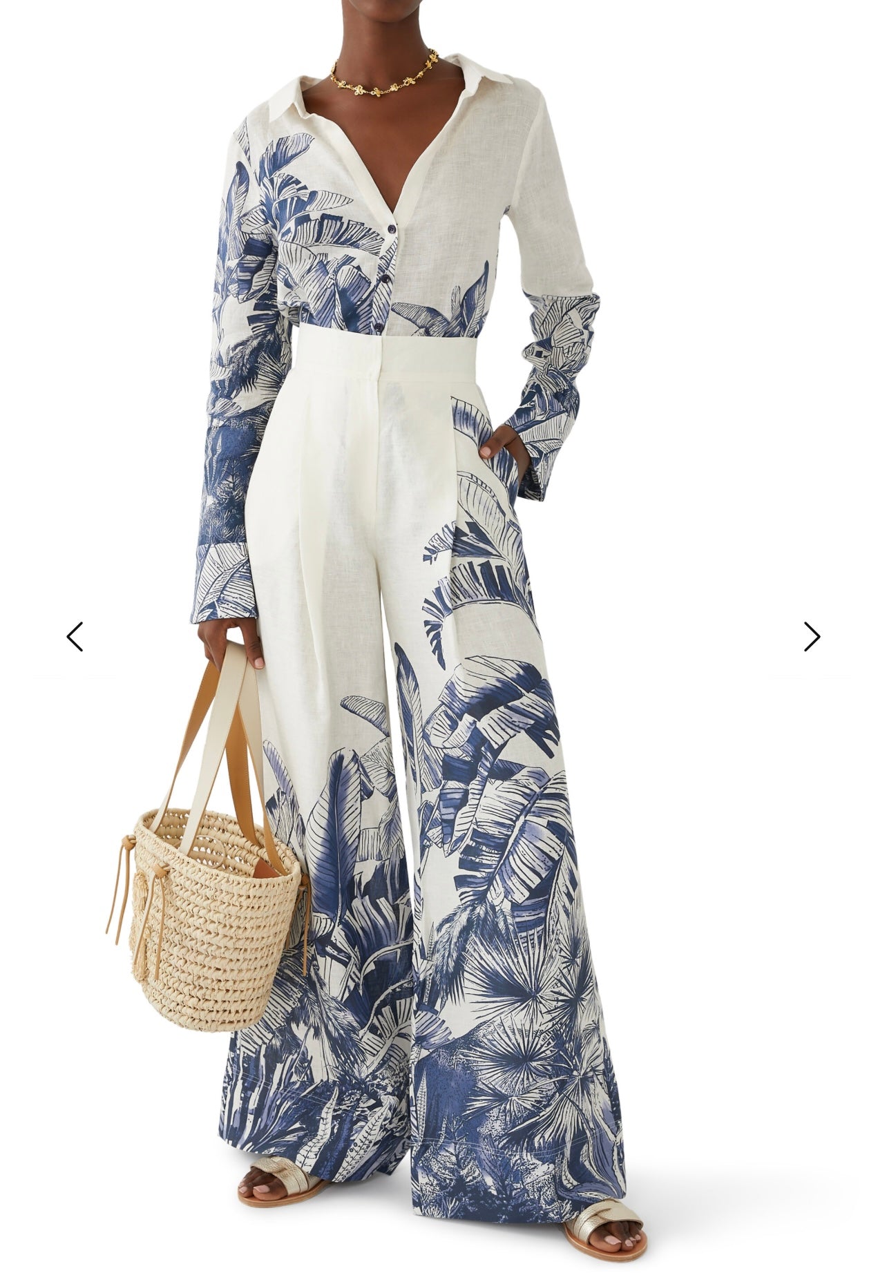 Palm Arena Wide Leg Pant-Shirt Set