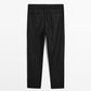 Black Linen Drawstring Pants Relaxed Fit Summer Bottoms for Effortless Comfort - Adam Spirit