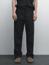 Black Linen Drawstring Pants Relaxed Fit Summer Bottoms for Effortless Comfort - Adam Spirit