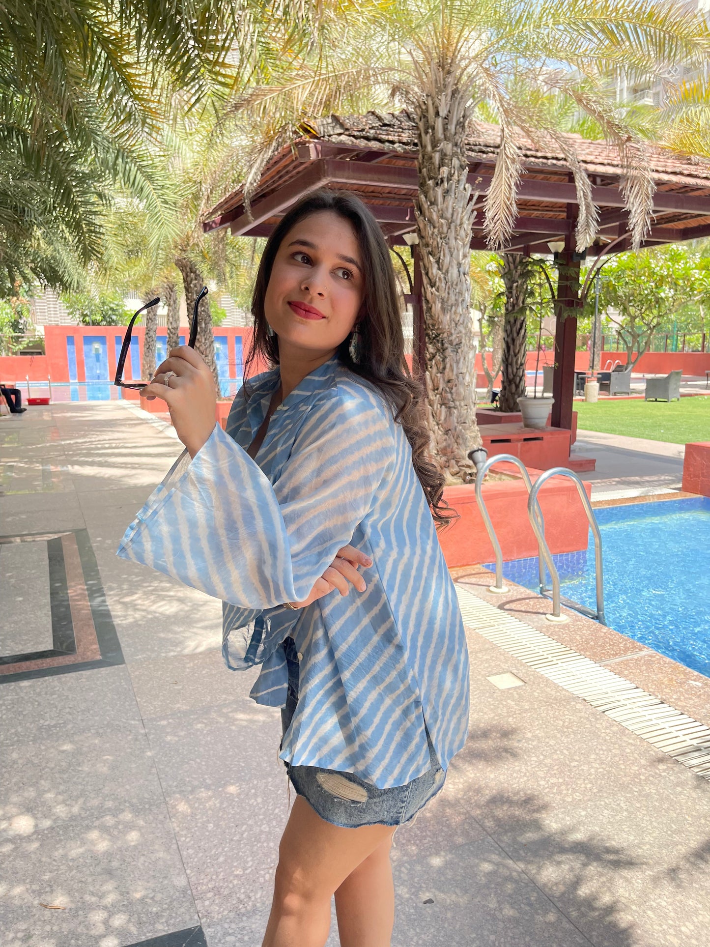 CORNFLOWER LEHRIYA SHIRT