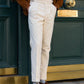 White High-Waisted Classic Double Pleats & Side Buckle Adjusters - Adam Spirit