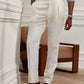White High-Waisted Classic Double Pleats & Side Buckle Adjusters - Adam Spirit