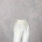 Ecru Linen Blend High-Waisted Trousers – Double Pleats & Buckle Adjusters - Adam Spirit