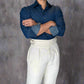 Ecru Linen Blend High-Waisted Trousers – Double Pleats & Buckle Adjusters - Adam Spirit