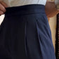 Midnight High-Waisted Trousers Double Pleats with D-Ring Side Adjusters - Adam Spirit