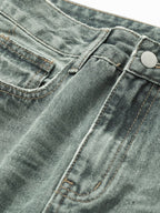 Sea Green Washed Ultra Wide Leg Jeans Stylish Wodrobe