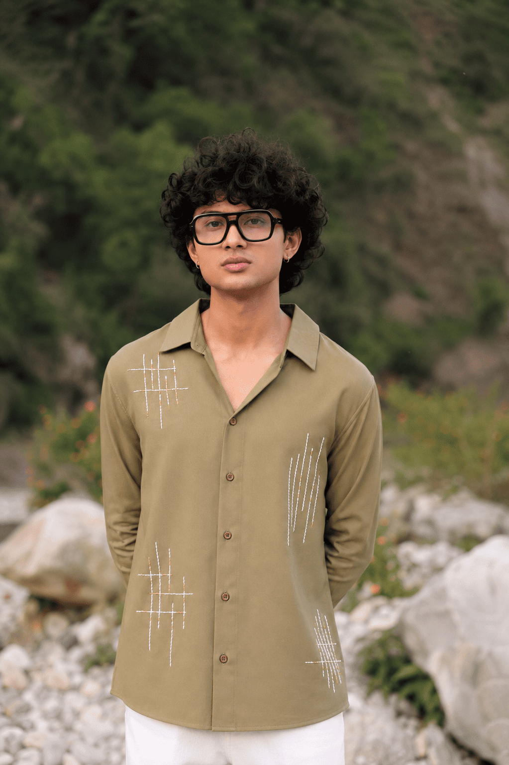 Dhaari Hand Embroidery Shirt
