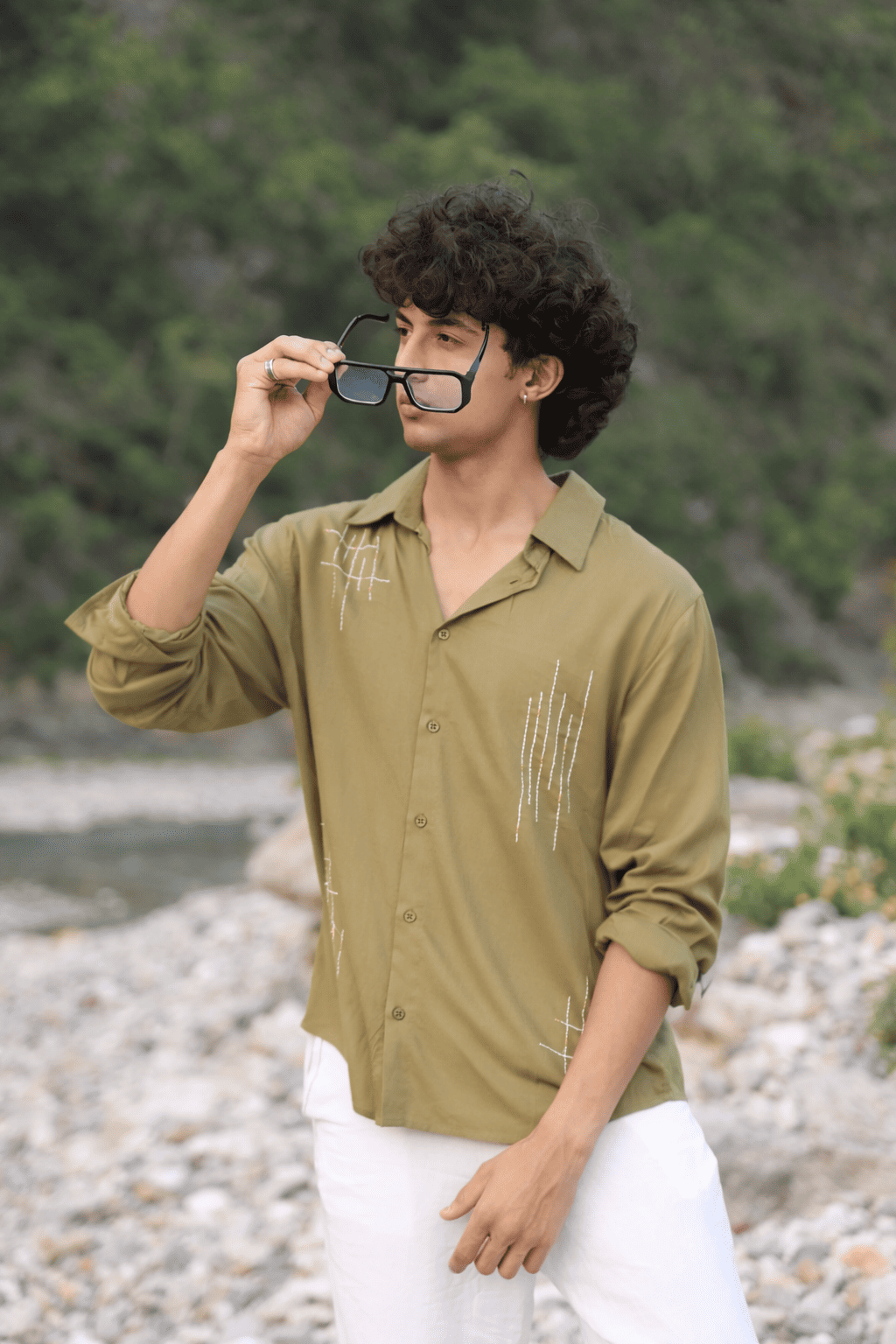 Dhaari Hand Embroidery Shirt