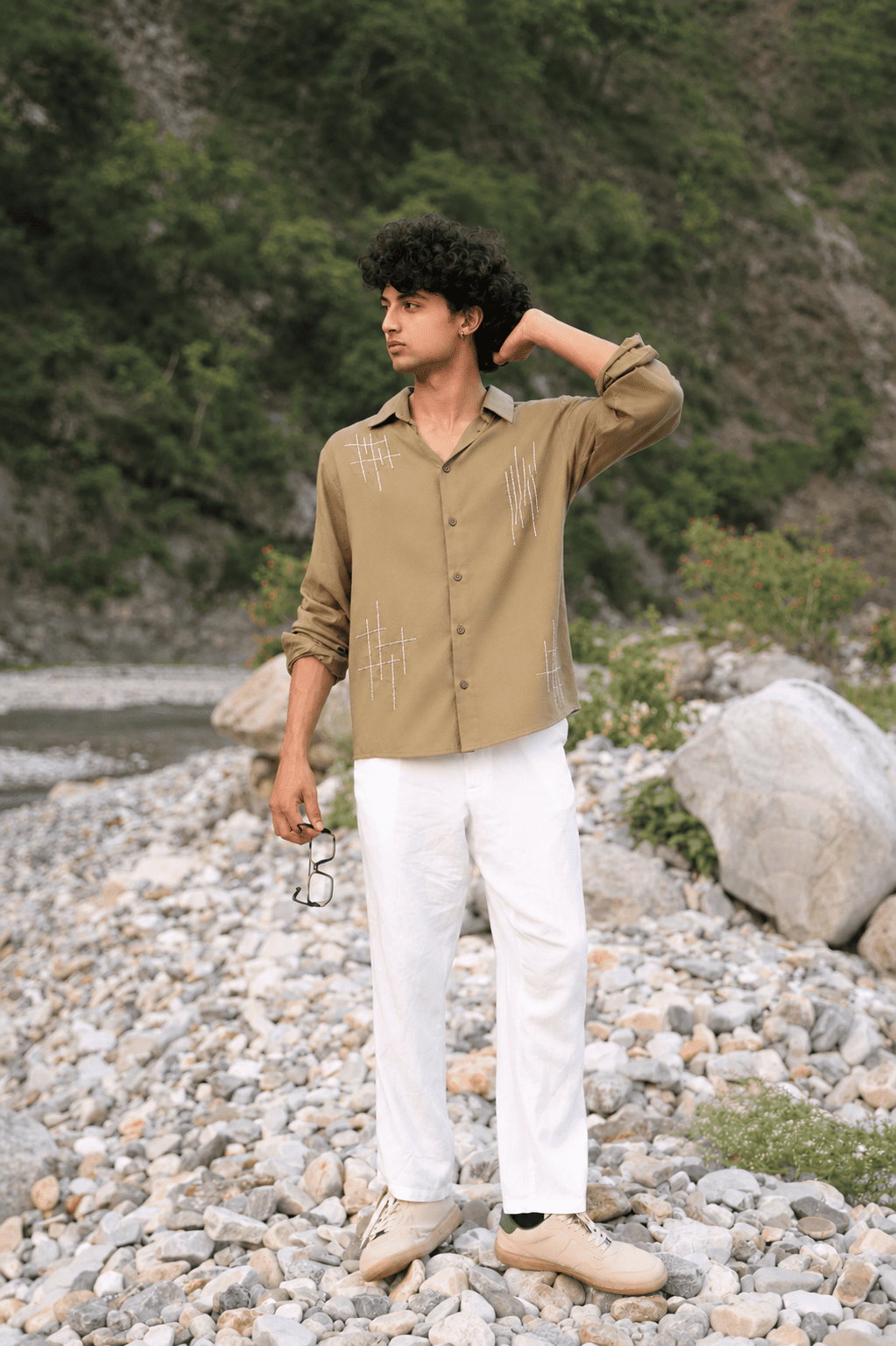 Dhaari Hand Embroidery Shirt