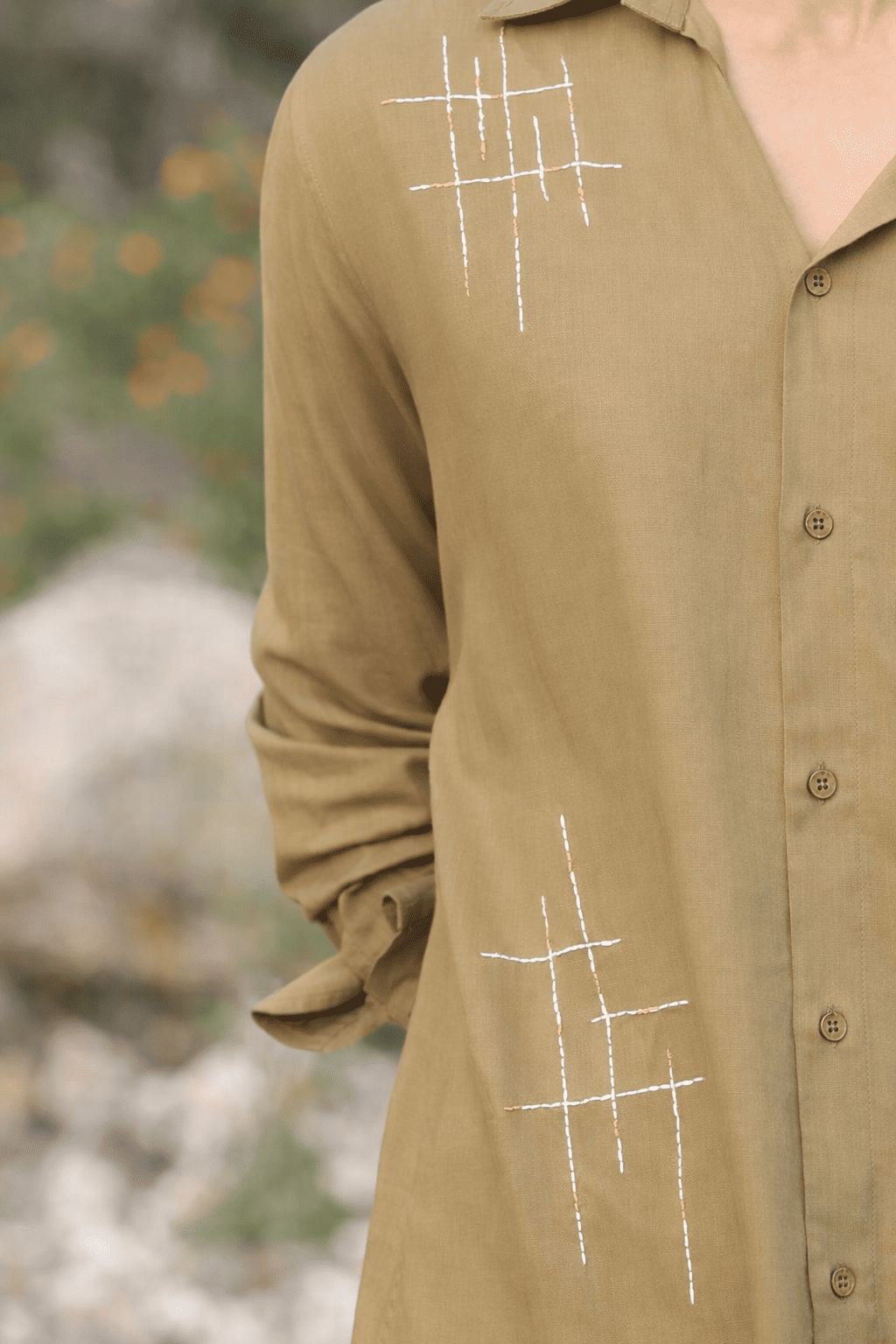 Dhaari Hand Embroidery Shirt