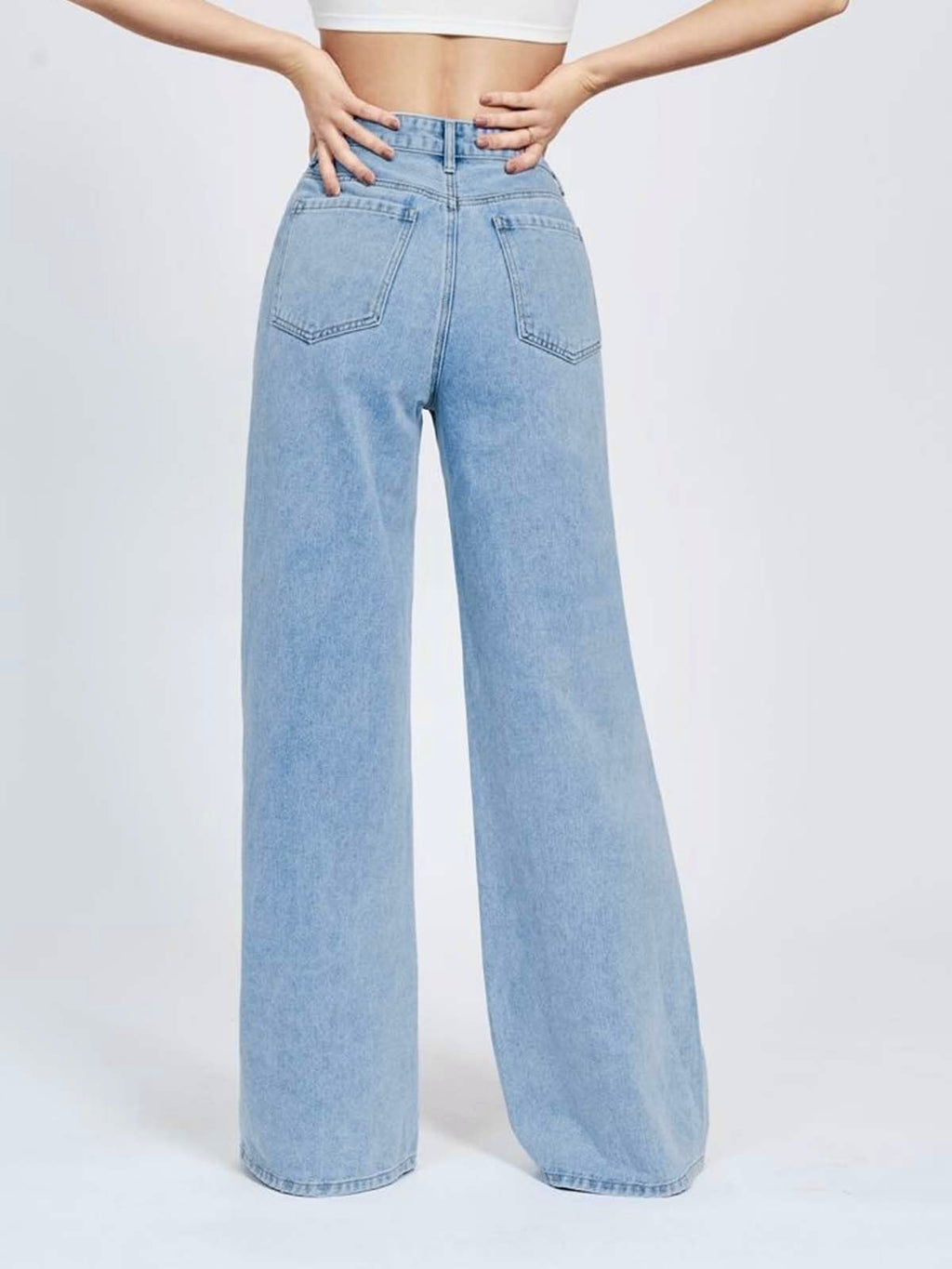 Light Blue Wide Leg Jeans Stylish Wodrobe