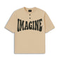 Oversized T-shirt - Beige Inverted Polaroid