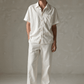Men’s White Linen Co-ords set Breathable & Stylish Two-Piece Outfit - Adam Spirit