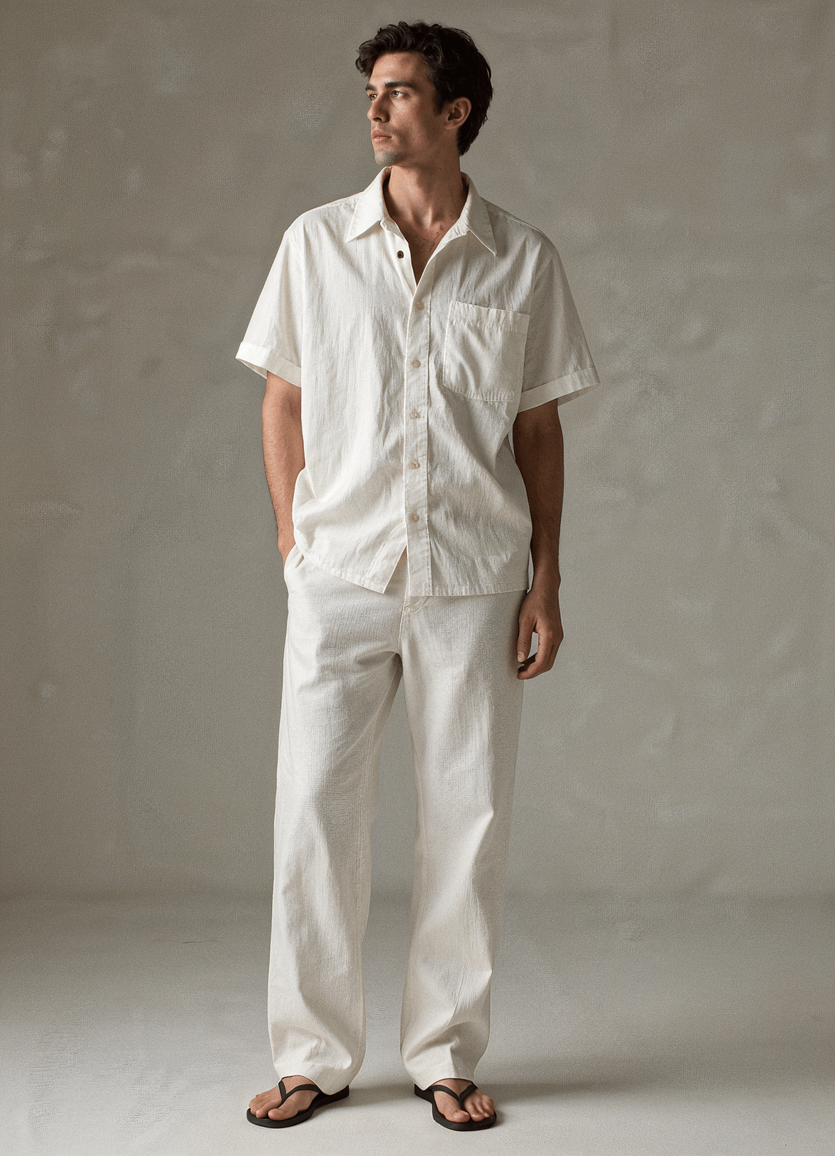 Men’s White Linen Co-ords set Breathable & Stylish Two-Piece Outfit - Adam Spirit