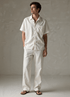 Men’s White Linen Co-ords set Breathable & Stylish Two-Piece Outfit - Adam Spirit