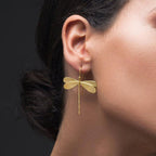 Dragonfly Textured Drop Earrings JLT12788 Just Lil Things