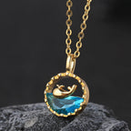 Blue Crystal whale Pendant Necklace – Elegant Nature-Inspired Jewelry JLTN0540 Just Lil Things