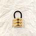 Triple Dome Gold Hair Tie – Statement Metallic Elastic JLTS0514 Just Lil Things