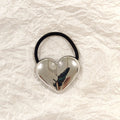 Silver Heart Hair Tie – Metallic Statement Elastic JLTS0529 Just Lil Things