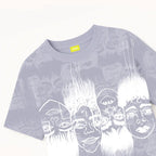 Static Jungle Round Neck Printed Blue T-Shirt FLYAF
