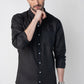 100% Linen Soft Touch Jet Black Shirt
