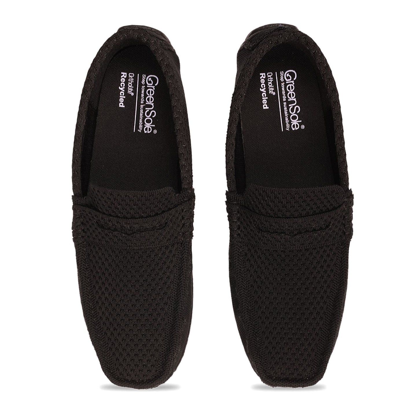 Greensole Jet Black Moc Mens Shoes Loafers