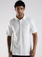 White Cotton Polo T-Shirt for Men