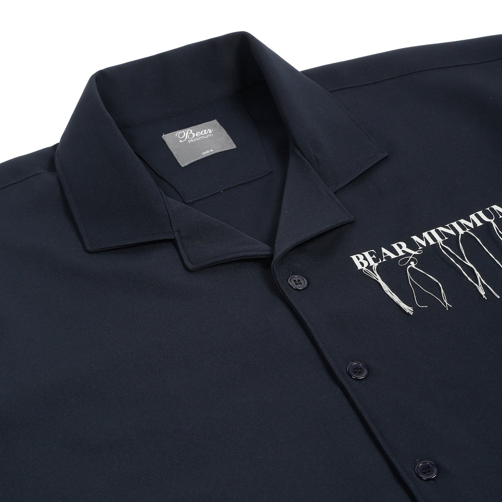 Men's Psyche Surge Printed Midnight Blue Shirt Bear Minimum