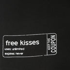 Men's Free Kisses Printed Black Shirt Bear Minimum