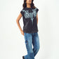 Acid Wash Gothic Muscle Muscle Tee Bluish Grey print