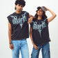 Acid Wash Gothic Muscle Muscle Tee Bluish Grey print