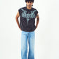 Acid Wash Gothic Muscle Muscle Tee Bluish Grey print