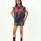Acid wash Gothic Muscle Tee Red print