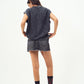 Acid wash Gothic Muscle Tee Red print