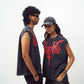 Acid wash Gothic Muscle Tee Red print