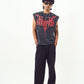 Acid wash Gothic Muscle Tee Red print