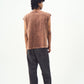 Brown Acid Wash Gothic Muscle Tee Beige Print