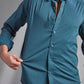 FlexEase Tencel Cotton Shirt in Tropical Teal