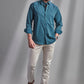 FlexEase Tencel Cotton Shirt in Tropical Teal