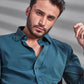 FlexEase Tencel Cotton Shirt in Tropical Teal