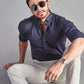FlexEase Tencel Cotton Shirt in Navy
