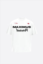 Maximus Printed White Oversized T-Shirt Main Character