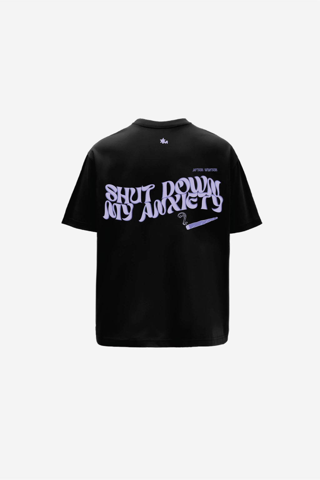 Printed Heavyweight Oversized Black T-Shirt Main Character