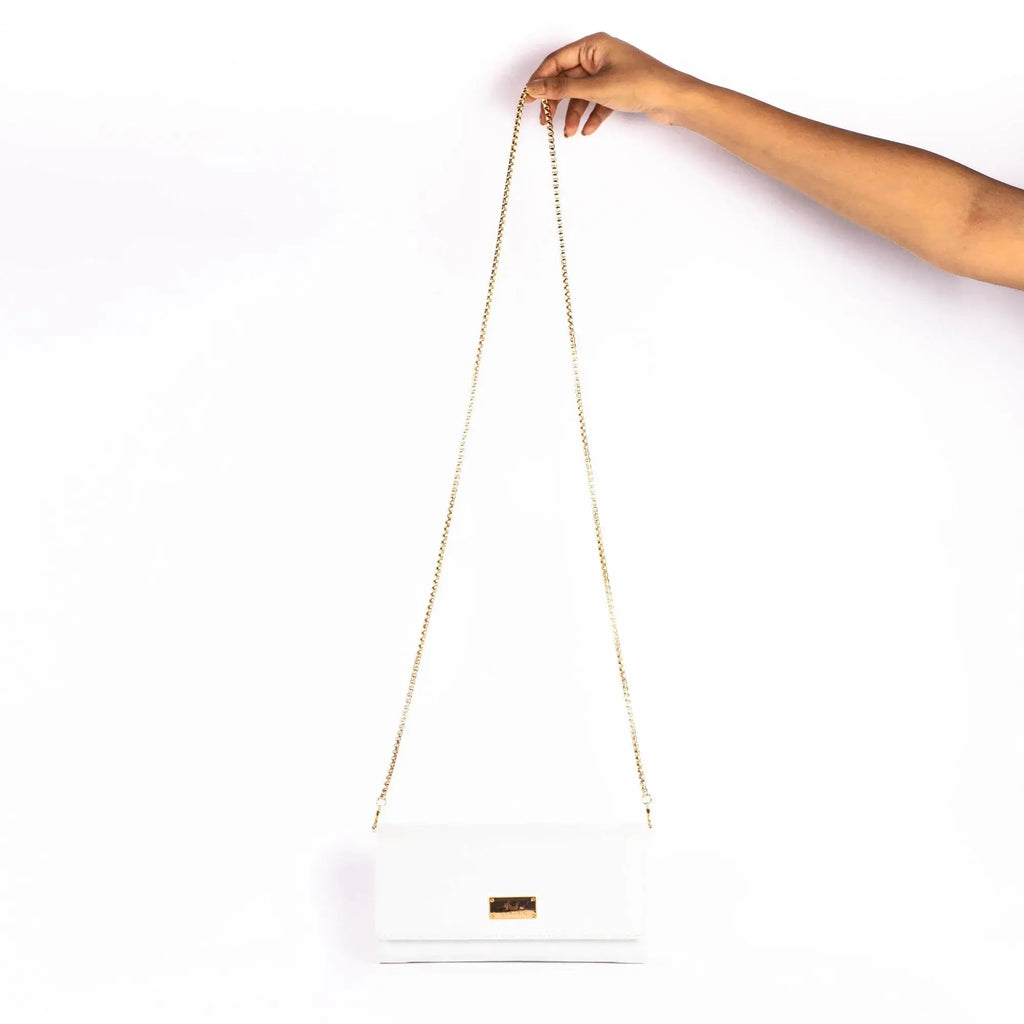 Snow White Clutch Wallet cum Sling Strokes by Namrata Mehta
