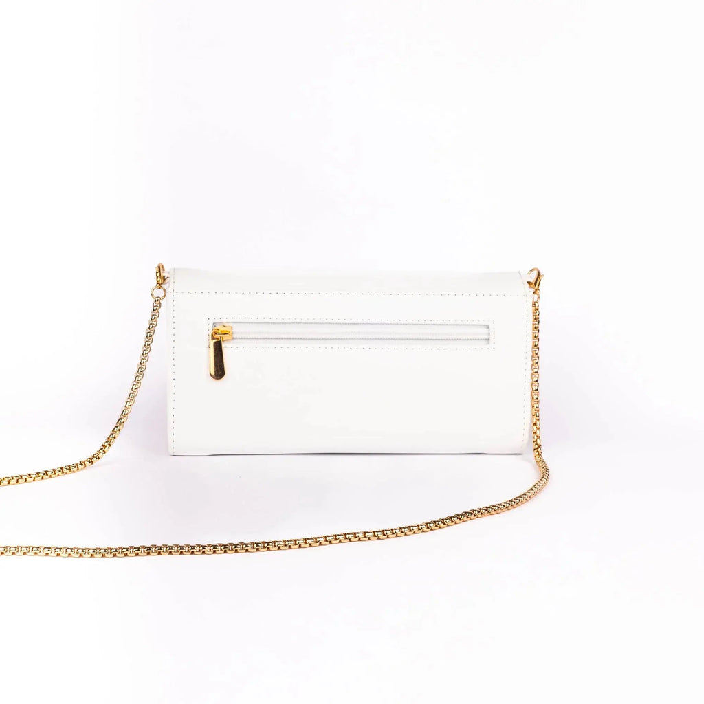 Snow White Clutch Wallet cum Sling Strokes by Namrata Mehta
