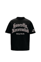 Nevermind Printed Black Oversized T-Shirt Main Character